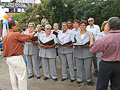 Ladies-pensioners sing songs