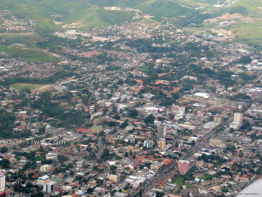 View of Tegus from the aircraft