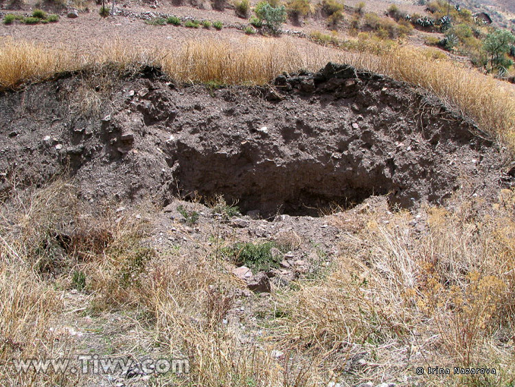 Trace of mud flow