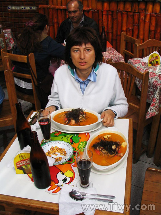 Parihuela  soup of various seafood, including fish