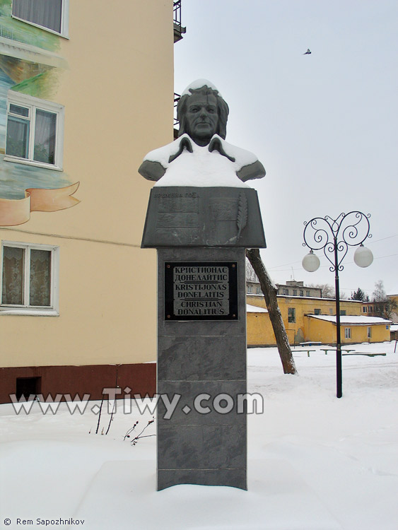 The monument to a Lithuanian poet K. Donelaitis