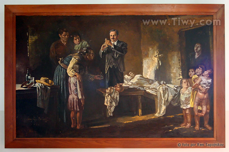 Visita a un enfermo en su pueblo natal (pintor:  Ivan Belsky)
